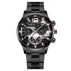 Relógio Masculino de Pulseira de Aço com Calendário, Relógio de Quartzo, Ponteiros Luminosos Esportivos, Relógio de Pulso Masculino Venda Quente Transfronteiriça