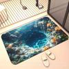 Tapete de Chão de Lama Diatomácea Visual 3D Banheiro Vaso Sanitário Absorvente de Água Antiderrapante Tapete de Pé Entrada Tapete Decorativo de Chão Fácil de Limpar Tapete de Chão