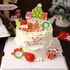 Decoração de Bolo de Natal 2025 Papai Noel Árvore de Natal Boneco de Gengibre Boneco de Neve Plug-In para Decoração de Confeitaria