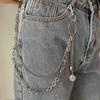 Joyería transfronteriza europea y americana nueva Cadena para pantalón con colgante de remaches Cadena punk de metal Adornos para cadena de cintura en stock al por mayor