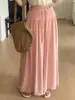 Calça Pantalona Casual Petite de Cintura Alta Linha A Solta Versátil Cintura Elástica Toque de Luxo Verão Emagrecedora Calça Saia