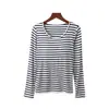 Ropa de Dormir de Rayas de Modal Todo en Uno de Manga Larga Sin Marca de Sujetador Adelgazante y Cómoda Ropa Deportiva para Yoga en Casa de Manga Larga