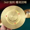 Brújula de Latón Cobre Pieza de Mano Sólida Disco de Ocho Trigramas Auspicioso Tai Chi Giratorio Portátil Giroscopio de Punta de Dedo Adorno Feng Shui