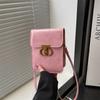 Bolso de Mano de Moda Retro para Mujer 2025 Nuevo Otoño e Invierno Bolso de Hombro Único Cruzado Textura Moda Vertical para Teléfono Móvil