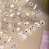 Pegatinas para Uñas 3D en Relieve Estilo Fresco Sky para Niñas, Serie Blanca Decoraciones DIY para Uñas en Stock