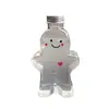 Botella de plástico desechable de 350 ml para jugo, botella de bebida, botella creativa con forma de Hombre de Pan de Jengibre, botella para té de leche