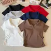 Camiseta Feminina de Verão Manga Curta Gola Polo Algodão Puro Lapela Slimming Elegante Estilosa Petite