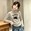 Camisa Térmica de Manga Longa com Gola Alta 2026 Outono/Inverno Infantil Versátil Camiseta Listrada Camada Base Tendência Meninas