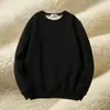 Sudadera de sherpa de peso pesado estilo americano para hombre, con forro y grosor añadidos, adecuada para otoño e invierno, diseño unisex, top versátil de cuello redondo