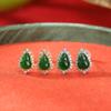 Joyería Yuebao Plata Esterlina S925 Chapado en Oro Jade Vintage Lujo Ligero Aretes de Calabaza Moda Simple Aretes de Plata de Alta Gama