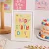 Postal de Feliz Cumpleaños con Graffiti Pintado a Mano Tarjeta de Felicitación Bendición de Pastel Colorida de Alto Valor Tarjeta de Decoración de Ambiente