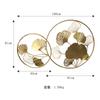 Novo estilo chinês luz luxo decoração de parede grande metal ginkgo folha pendurado entrada sala de estar decoração de parede pendurado
