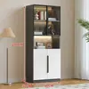 Vitrina con puertas de cristal de suelo a techo, armario de almacenamiento para figuras, estantería de pared, armario minimalista a prueba de polvo, almacenamiento multicapa de gran capacidad