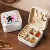 Mini Joyero Multifuncional Portátil con Múltiples Compartimentos para Pendientes, Tachuelas, Collares, Anillos Caja de Almacenamiento