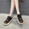 Botas Feias de Cabeça Grande para Mulheres 2025 Outono Novo Estilo Britânico Retrô Botas de Ruibarbo Botas Curtas da Moda com Solado Grosso para Mulheres