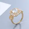 Deseo AliExpress venta al por mayor transfronteriza anillo de color con circonita microincrustada joyería de gemas de moda al por mayor en stock