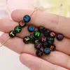 Cuentas acrílicas con forma de corazón pequeño de 7 mm, 26 cuentas con letras del alfabeto inglés, accesorios para pulseras, collares, bisutería hecha a mano