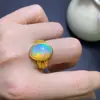 Anillo de Ópalo Natural Ultra-Hermoso, Cuidadosamente Hecho a Mano con Materiales Finos, Piedra Principal 10X14Mm, Venta Directa del Fabricante