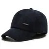 Nuevo sombrero casual para hombre, gorra de béisbol de pana estilo coreano con protección para las orejas, pana de algodón engrosada, tamaño ajustable