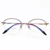 Gafas de Alambre Dorado Pure Desire para Mujer, Montura de Plata de Alta Calidad, Lente Transparente, Luz Azul Anti-Reflejo, Gafas para Miopía, Danyang C-7043