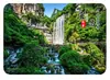 Ímã de Geladeira de Vidro Yichang Três Gargantas Povo Velho Barco à Vela, Barco Antigo no Rio, Casa Palafita, Paisagem Cênica, Ornato Magnético para Decoração de Casa
