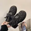 Zapatos de Algodón Nuevos 2026 Lana Suela Gruesa Velcro Aumentan Altura Más Terciopelo Punta Redonda Otoño Invierno Zapatos Mary Jane Corte Bajo Estilo Coreano para Mujer
