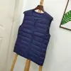 Colete de Penas Leve para Mulheres, Novo Estilo Outono e Inverno, Tamanho Grande, Moda Transfronteiriça Versátil Colete Sem Mangas