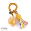 Chaveiro de coração de pedra natural transfronteiriço, pingente de bolsa estilo boho, pingente de carro, acessório de vestuário, pingente de ametista esculpido