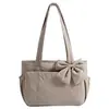 Bolsa de axila de grande capacidade para mulheres, nova bolsa de lona da moda 2026, bolsa de ombro de algodão simples e versátil, outono 2026