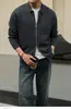 Cárdigan con Cremallera y Cuello Texturizado Elegante Estilo Old Money para Hombre, Suéter Jacket Cálido y Amigable con la Piel Casual para Otoño e Invierno
