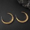 Pendientes grandes de luna con patrón de martillo dorado y plateado estrella aretes de anillo C viejos vintage diseño de nicho temperamento personalidad