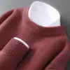 Amazon Suéter de Lana 100% Pura Engrosado de Doble Capa para Hombre, Cuello Semi-Alto, Suave, Pegajoso, Holgado, Suéter de Punto como Capa Base