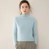 Suéter de cachemira marca Bai Cai Rong 2026 con mangas raglán, cuello semi alto, diseño versátil, corte holgado, suave y amigable con la piel