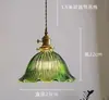 Lámpara de araña de mesita de noche Restaurante Loft Latón Retro Lámpara de vidrio Nórdico Bar Alojamiento rural Lámpara de brote verde Estilo Retro