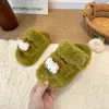 Pantuflas de Algodón de Peluche Hello Kitty para Niñas Casuales 2026 Otoño/Invierno Nuevas Suela Suave Piel Pantuflas de Interior para el Hogar