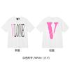Nova camiseta VLONE JERRY Big V Smoke reflexiva solta de manga curta com flor de cerejeira para homens e mulheres, camiseta de casal de marca de rua, verão