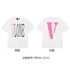 Nueva Camiseta Vlone Jerry Grande V Humo Reflectante Holgada de Manga Corta Flor de Cerezo Pareja Streetwear de Moda