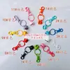 Chaveiro de Contas Tira de Silicone Corda de Couro Pingente Acessórios de Metal Argola de Aço Fivela de Porta Anel de Cartão Pequeno