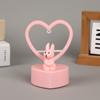 Luz nocturna geométrica con forma de conejo de dibujos animados, decoración de escritorio, luz en forma de corazón, ambiente de sueño nocturno, luz LED cálida, adornos.