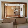 Ventana plegable de madera maciza ropa cafetería puerta exterior mostrador para llevar ventana puerta francesa de moda puerta de entrada ventanas conectadas
