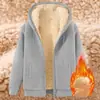 Sudadera cálida de invierno con forro polar engrosado para hombres y mujeres, chaqueta casual holgada para parejas, conjunto de 2 piezas