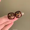 Amor Cálido de Invierno~Pendientes con Estampado de Leopardo Rojo Maillard Ancora de Otoño e Invierno, Pendientes Femeninos de Nicho, Pendientes de Alta Gama