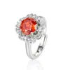 Cubierta Trasera Corte Rosa Milenio Octagonal Rojo Chino Circonita Colgante de Collar Completo Diamante Lujo Accesible Anillo Abierto Pendientes