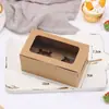 Em estoque 2/46 Caixa para Cupcake Não Portátil Cor Sólida Transparente Caixa para Muffin Couro Vaca Caixa para Assados West Point Atacado