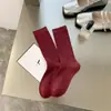 Calcetines Rojos Ankora Primavera y Verano Nuevos Delgados Finos Calcetines Apilados Populares en Internet Ins Suaves Combinan con Todo Calcetines de Media Caña para Mujer