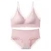Conjunto de Lingerie Sexy Puro com Costas Abertas e Renda para Mulheres, Sem Aro, Push-Up, Controle Lateral dos Seios, Conjunto de Sutiã com Costas Abertas
