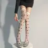 Calcetines versátiles de lunares hasta la rodilla, lindos y dulces, medias de lunares de alta elasticidad, modernas y cómodas, calcetines largos que iluminan y son resistentes a los enganches