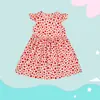 Vestido de Verão para Meninas Saia Floral Infantil Roupas de Verão para Menininhas Vestido de Princesa Doce Roupas Infantis Médias e Grandes Vestido com Manga Flare