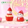 Decoración de micro paisajismo de musgo navideño de frutas, pastel de fresa, pastel de mago de nariz grande, accesorios de decoración de bola de cristal