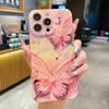 Hanfeng Blue Light Rhinestone Butterfly Adequado para iPhone15promax Phone Case Apple 14 All-inclusive 13 Mulheres 16 Novo